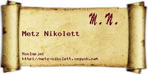 Metz Nikolett névjegykártya
